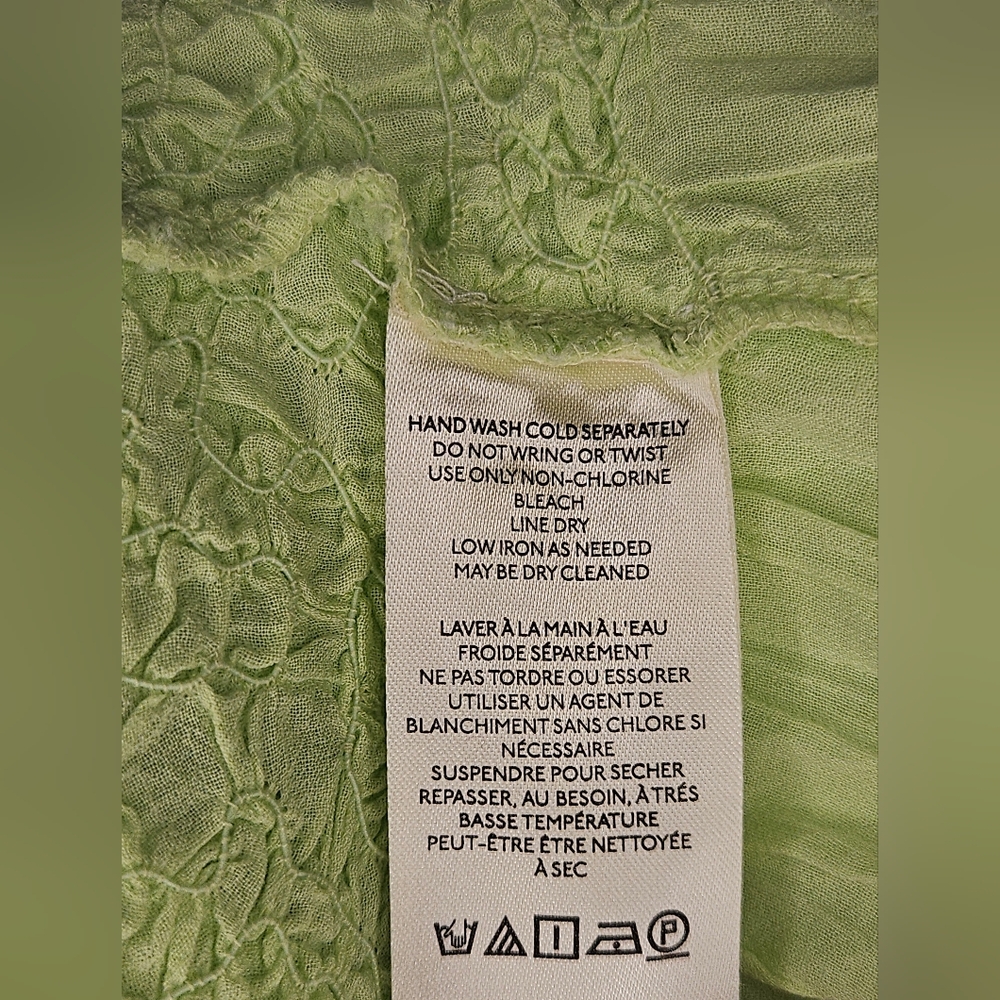 Anthropologie Textured Smocked Tank - Lime - Picture 5 of 8